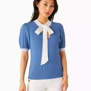 Kate Spade Colorblock Bow-neck Sweater- size Small